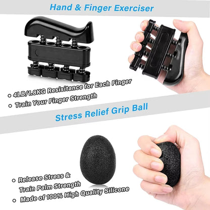 Grip Strength Trainer Kit 1-6 Pack Hand Grip Strengthener for Muscle Building and Injury Recover Hand Rehabilitation Training
