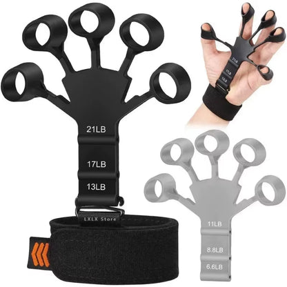 Ultimate Hand Grip Strengthener - 6 Levels of Resistance for Athletes and Musicians - Portable Finger Trainer for Strength Training and Rehabilitation