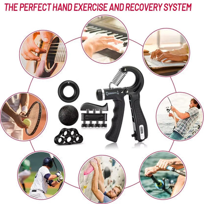 Grip Strength Trainer Kit 1-6 Pack Hand Grip Strengthener for Muscle Building and Injury Recover Hand Rehabilitation Training
