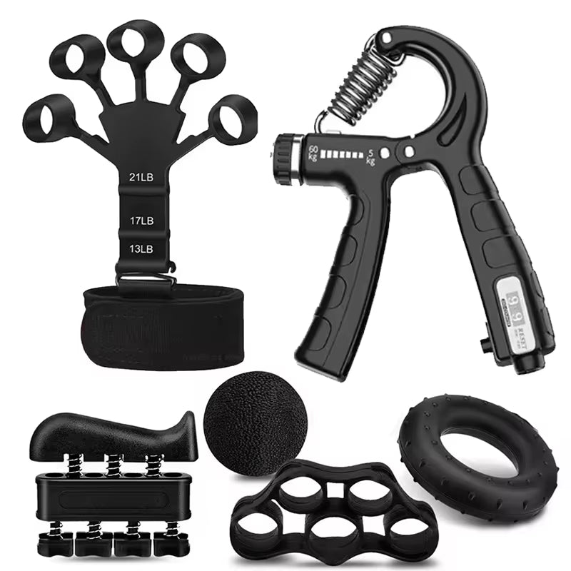 Grip Strength Trainer Kit 1-6 Pack Hand Grip Strengthener for Muscle Building and Injury Recover Hand Rehabilitation Training