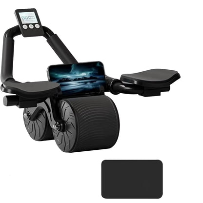 Elbow Support Automatic Rebound Abdominal Wheel Core Muscle Ab Trainer with Counter Display Fitness Exercise Roller Wheel